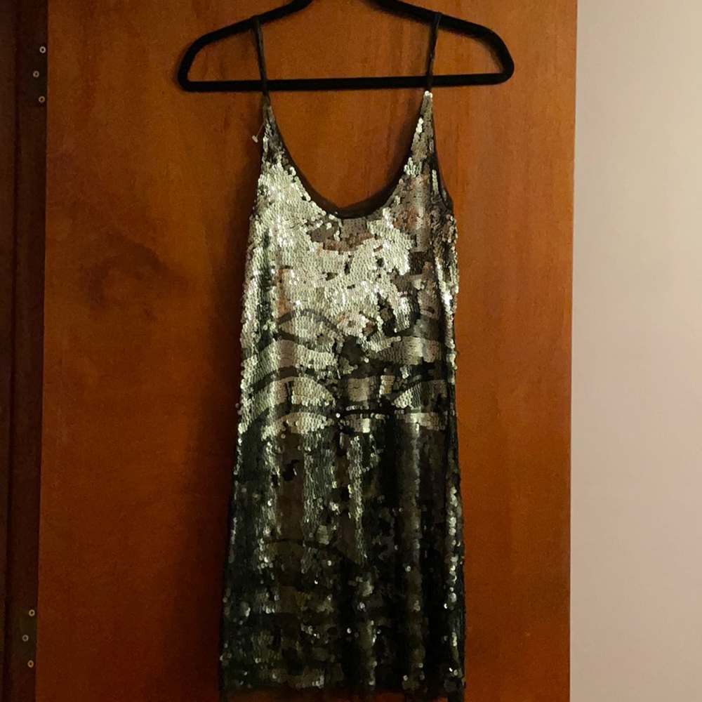 Monochrome sequin dress